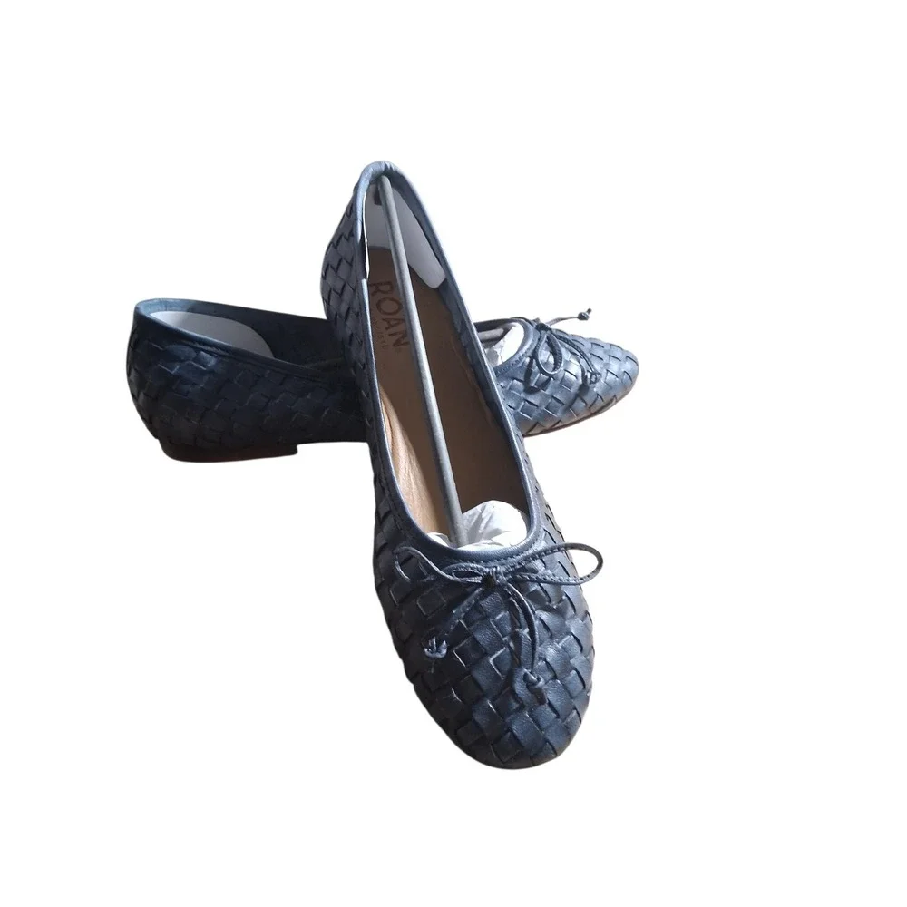 Bed Stu ROAN Woven Leather Buisness Women's size 9.5 Balletcore Bow‎ Casual Flat